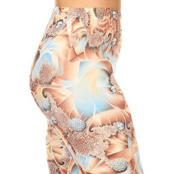 2/$25 FASHION ABSTRACT SOFT LEGGINGS SLIM PANTS - Picture 2 of 5